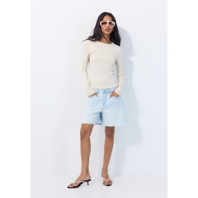 Stradivarius Basic T-shirt met lange mouw  Steen XL