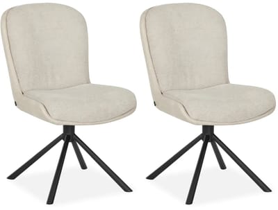 MX Sofa - Eetkamerstoel Trafford - Beige (set van 2 stoelen)