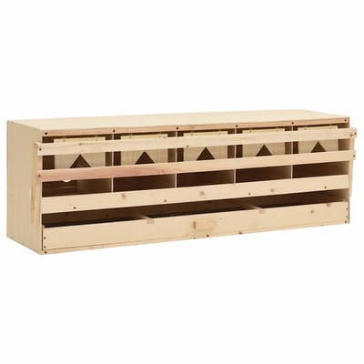vidaXL - Kippenlegkast - 5 - compartimenten - 117x33x38 - cm - massief - grenenhout