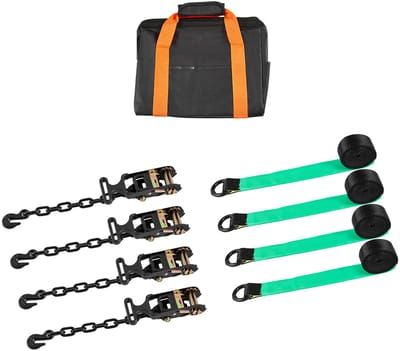 Wielklembevestigingsset, Trekhaak met Band-Stijl, Voertuigbevestigingssysteem met Duurzame Haak, Breeksterkte 10009 LBS en Werklastlimiet 3333 LBS voor ATV, SUV en Aanhangwagentoepassingen
