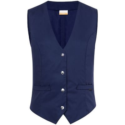 (6 stuks) KARLOWSKY Dames Gilet Lena - Marineblauw - Maat: 34 Blauw