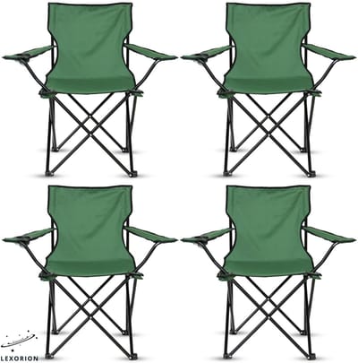 Lexorion Campingstoel - Kampeerstoel - Campingstoelen Set van 4 - Opvouwbaar Campingstoel - Strandstoel - Draagvermogen 120 kg - Klapstoel - Vouwstoel - Camping - Kamperen - Visstoel - Klapstoelen - Festival Stoel - Groen