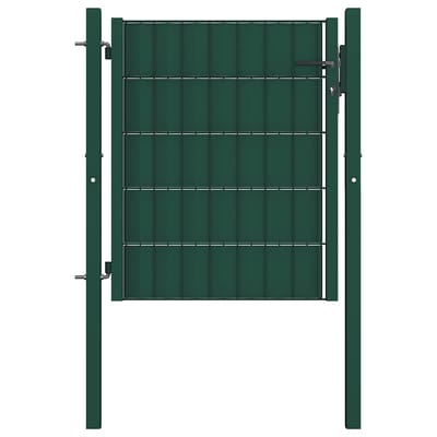 vidaXL - Hekpoort - PVC - en - staal - 100x100 - cm - Groen