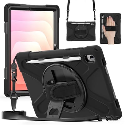 Coverup Tablethoes geschikt voor Samsung Galaxy Tab S11 Hoesje - Heavy Duty Case met Schouderstrap - Zwart