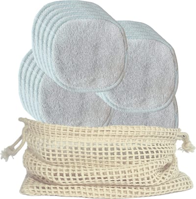 green-goose Herbruikbare Wattenschijfjes | Make-Up Remover Pads | 20 Stuks | Zacht | 10 cm | 3-laags | Bamboe Biokatoen