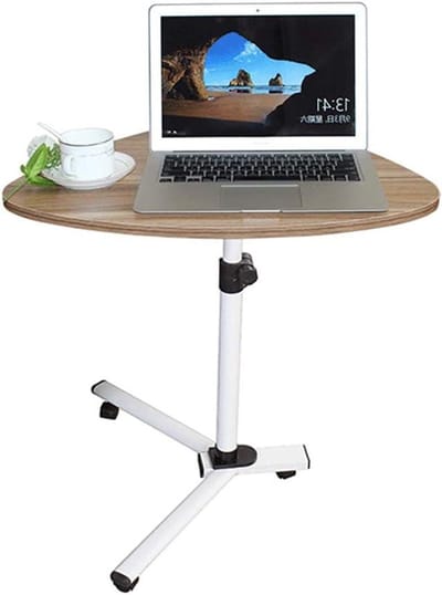 Verstelbaar Bureau - Laptoptafel Bedtafel - Thuiswerken Flexibel - Opvouwbaar Met Wielen - 50x60cm 59-110cm - Wit