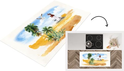 Keukenloper - Loper keuken - Vuurtoren - Palm - Vogel - Strand - 120x60 cm - Keukenloper vinyl