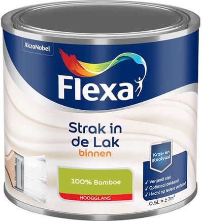 Flexa - Strak In De Lak Binnenlak Hoogglans - 100% Bamboe - Mengverf - 500 Ml