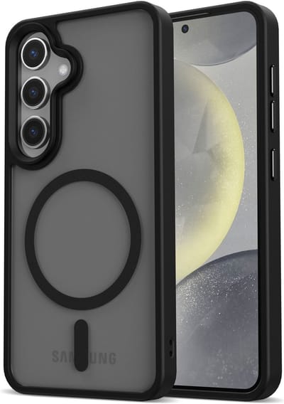 Hoesje Geschikt voor Samsung Galaxy S25 Plus - Compatibel met MagSafe / Qi2 - Matte Beschermhoes - Back Cover met Magneet - Zwart