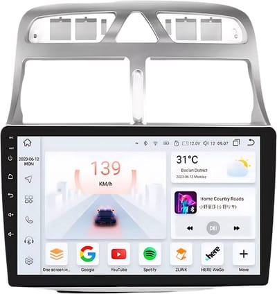 Autoradio met bluetooth - Carplay - Geschikt voor Apple en Android - Stereo - Navigatie - Navigatiesysteem auto - Voor Peugeot 307 / 307CC / 307SW (2002-2013)