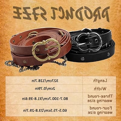 Punk Tailleband met Ketting, Afneembare Riem voor Vintage Jurken, Mode Accessoire voor Cosplay en Rugzakken