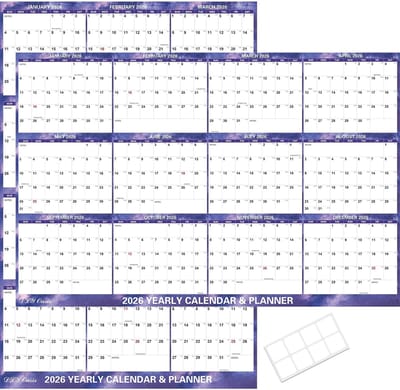 Grote Wandkalender 2026 - Jaarkalender Formaat 61x91 cm
