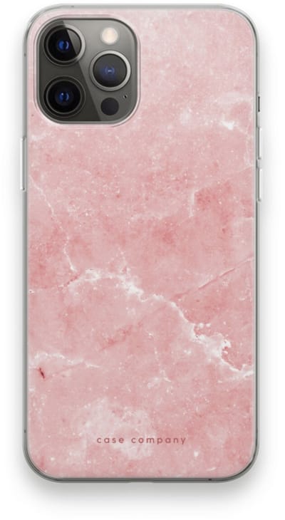 Case Company® - Hoesje geschikt voor iPhone 12 Pro Max hoesje - Roze marmer - Soft Cover Telefoonhoesje - Bescherming aan alle Kanten en Schermrand