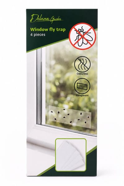 Window Fly Trap – Vliegenvanger voor Raam – Transparante Vliegenval – Geurloos – 4 Stuks – Raamstickers tegen Vliegen