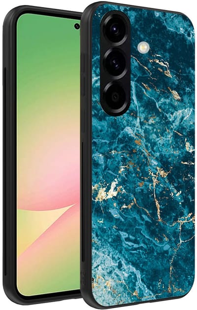 Smartphonica Telefoonhoesje Geschikt voor Samsung Galaxy A56 met marmer opdruk - TPU backcover case blue marble design - Blauw geschikt voor Samsung Galaxy A56