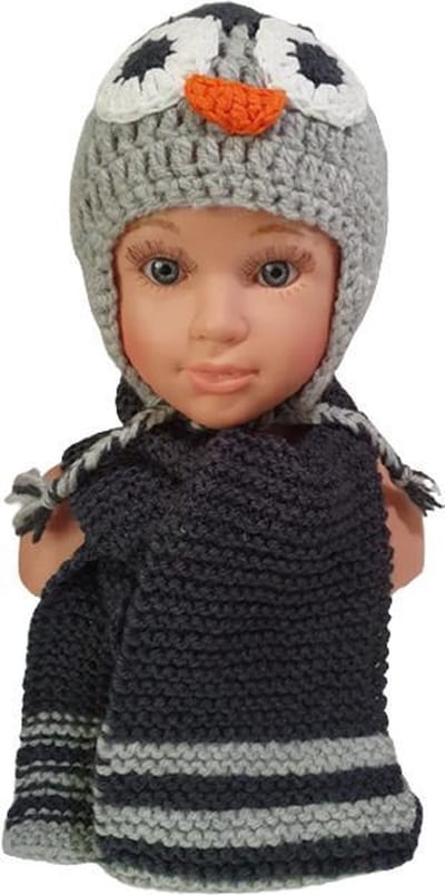 Toetie & Zo - Handgemaakte Muts en Sjaal - Vogel - Set - Baby - Kind - Multi - Gehaakt