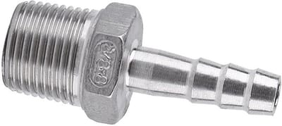 Slangfitting Roestvrij Staal SS304 - Slangkoppeling - Slangstuk - Slangtuleconnector - Weerhaak - 55° BSPT 1/8"~3/4