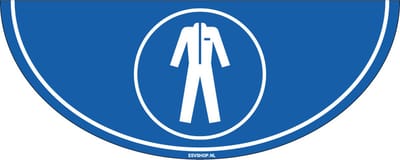 Beschermende kleding verplicht vloersticker M010 - 750 x 300 mm
