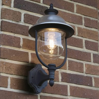 Konstsmide 7239 - Wandlamp - Parma wandlamp opwaarts 43cm 230V E27 - matzwart/RVS