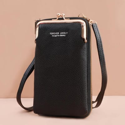 Mode Kleine Crossbody Tassen Dames Mini Matte Lederen Schoudertas Messenger Bag Clutch Bolsas Dames Telefoontas Portemonnee Handtas zwart
