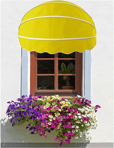 Halfronde Deurluifel - Regenkap Balkon - Entree Beschermen - UV-bescherming en Regenonderdak - 150 cm diameter - Grijs