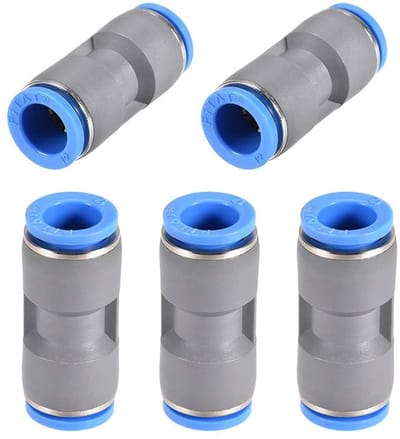Dailygoods- Push Connector - 8mm Rechte Snelkoppeling - Kunststof Luchtfitting - Voor Luchtcompressor/Vacuümsysteem - 5 Stuks - Schokbestendig