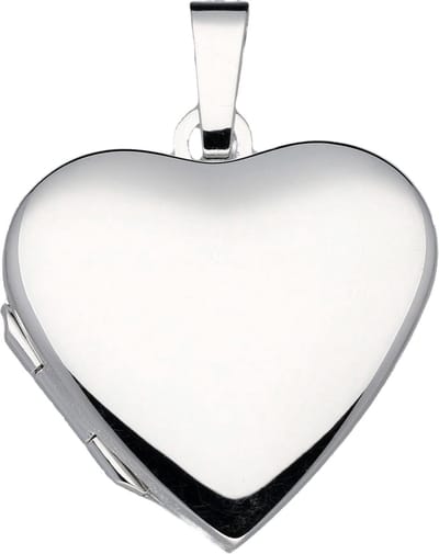Glow medaillon - zilver - hart - glad - 16 x 15