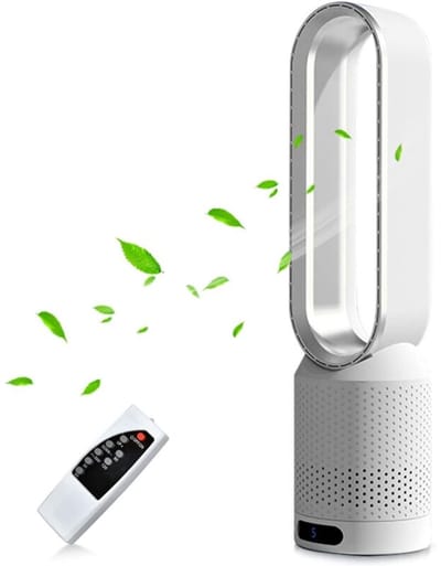 Torenventilator, stille torenventilator, 20-inch tafelmodel torenventilator, 8 windsnelheden, 90° oscillatie, met afstandsbediening, 2-uurs timer, geschikt voor woonkamers en slaapkamers.