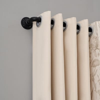 Gordijnroeden voor ramen 80-300 cm, 2,5 cm omwikkelbare zwarte gordijnroede, verstelbare gordijnstang voor binnen/buiten als ruimteverdeler, 80-300 cm