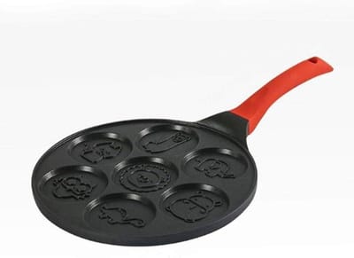 Pannenkoekenpan Dieren - Mini Pannenkoek Pan - Ontbijt Maken - 7 Vormen - 26 cm - Zwart