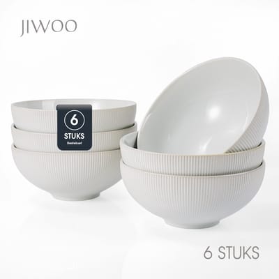 Pastabord set van 6 (Ø20cm / 1450ml), Diep bord, Soepborden, Serviesset 6 persoons, Geschikt voor Restaurants, Horeca, Feest, Familiefeesten, Banketten en Picknicks, Magnetron-vaatwasserbestendig, Keramiek