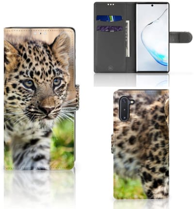Samsung Galaxy Note 10 Telefoonhoesje met Pasjes Baby Luipaard