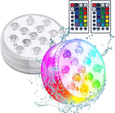Onderwaterverlichting voor Zwembaden, Tuinen en Vijvers - 2 x 13 LED Lampen, IP68 Waterdicht, Afstandsbediening, 16 Kleuren, Ideaal voor Verlichting en Decoratie
