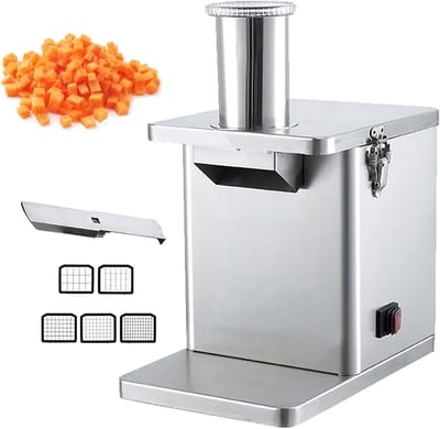 Elektrische Groentehakker - Voedselprocessor Snijder - Snel Ingrediënten Snijden - Krachtige 250W Motor - 38x26x45 cm - Zilver