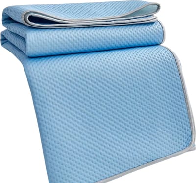 Ademende Koele Matras Topper – Zomer Slaapmat, Huidvriendelijke Wasbare Bed Mat, Koelmatras Matrasbeschermer - Blauw - Maat 150x200cm