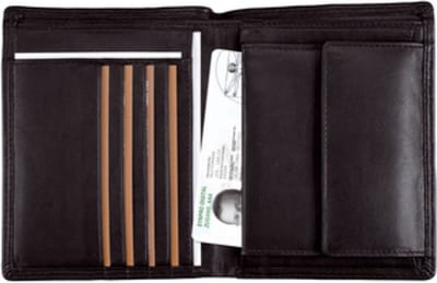 Alassio combi portefeuille - 10 x 12,5 cm - RFID - nappaleer - zwart - JU-42055