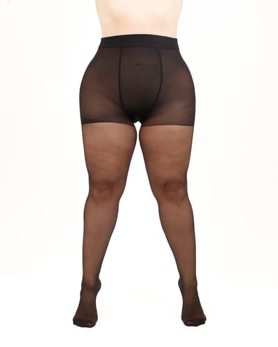 GIULIA Panty - Mollie 20 - Grote Maten - Plus Size - Maatje Meer - Zijde Glans - Korte Benen - 20 Den - 1XL - Zwart