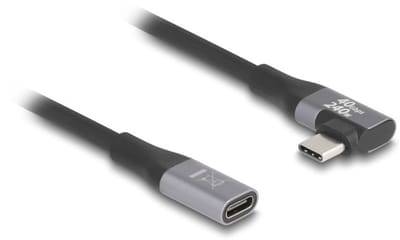 Delock USB-C verlengkabel | haaks/recht | USB4 20 Gbps | PD 240W | 4K 60Hz | 2 meter