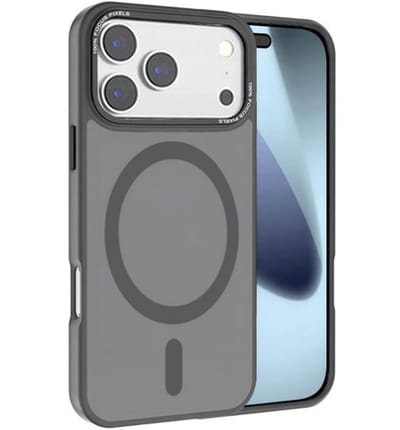 Backcover matte achterkant telefoonhoes [Compatibel met MagSafe] Schokbestendig Hoesje - Geschikt voor: Apple iPhone 17 Pro - Grijs