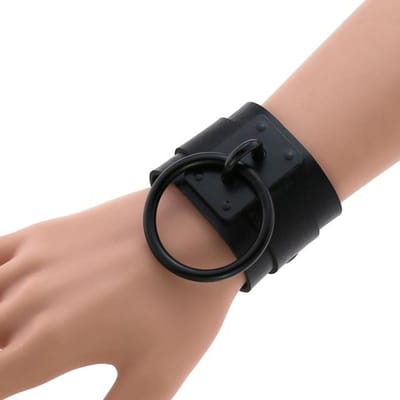 Zwarte leren polsband armband manchet Goth Gothic Bar Punk armbanden Dames Heren armbanden kunnen worden aangepast Sieraden black