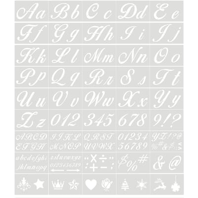Pochoirs de l'alphabet lavables et réutilisables, modèle de lettres et de chiffres, respectueux de l'environnement, 45 pièces 45PCS Type A transparent