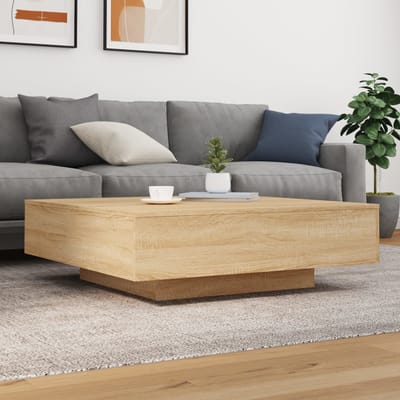 vidaXL - Salontafel - 100x100x31 - cm - bewerkt - hout - sonoma - eikenkleurig