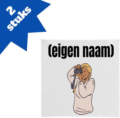 Akyol - fotograaf vrouw met eigen naam brillendoekjes - Fotograaf - fotografen - leuk cadeau voor iemand die houd van foto's maken - cadeau - kado - 17,8 bij 17,8 cm - 2 stuks