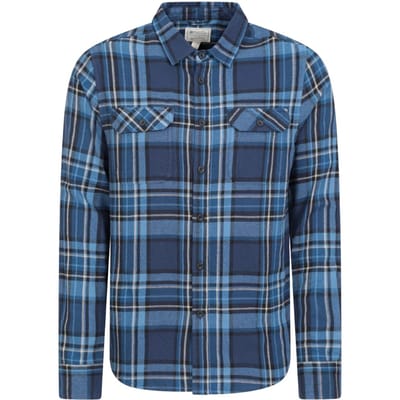 Mountain Warehouse Heren Overhemd met lange mouwen in molton (Donkerblauw)