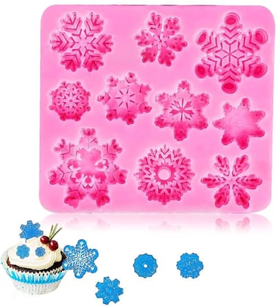 Dailygoods- Sneeuwvlokvorm - Siliconen Bakvorm - 8 cm x 9 cm - Voor Cake/Jelly/Muffin - Keuken Bakgereedschap - Kerst Decoratie