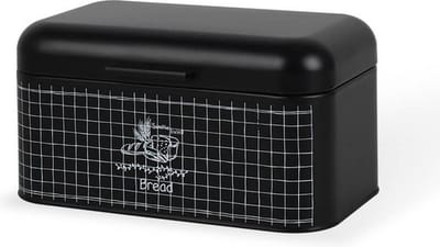 Maestro - Broodtrommel met deksel 30x20x15,7 cm | Staal - Zwart