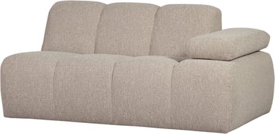 WOOOD Mojo 1,5-Zits Bank Met Arm Rechts - Bouclé - Beige - 74x160x97