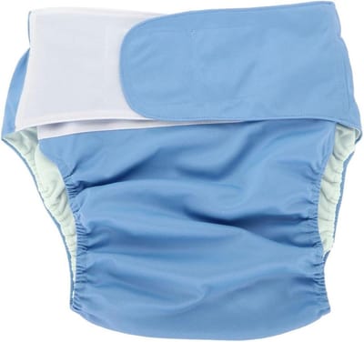 Wasbare Volwassenen Luier - Herbruikbare, Verstelbare en Comfortabele Katoenen Luier in 4 Kleuren voor Volwassenen (Blauw 305)