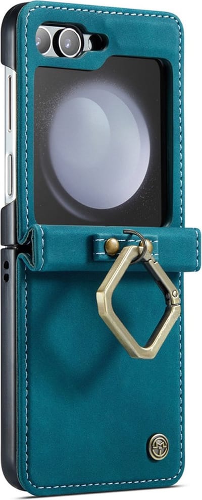 CaseMania Bookcase hoesje geschikt voor Samsung Galaxy Z Flip 6 - Effen Groen - Kunstleer