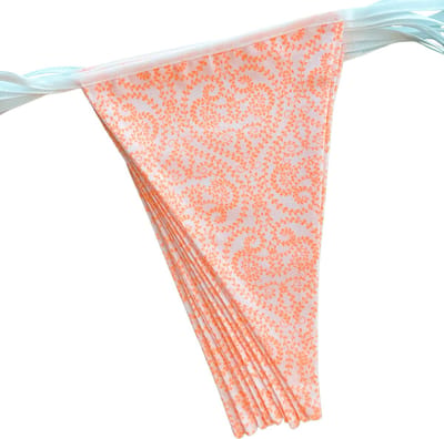 BINK Bedding Stoffen Slinger - Vlaggenlijn Oranje Neon model L (5 mtr, 9 vlaggetjes) - feest - feestversiering - oranje feest - oranje versiering - thema feest - Ik hou van Holland - duurzaam